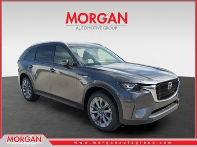 2026 Mazda CX-90 Preferred in Machine Gray Metallic — front three-quarter view