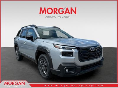 2026 Subaru Outback Premium in Ice Silver Metallic — front three-quarter view