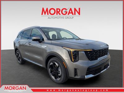 2026 Kia Sorento Plug-In Hybrid EX in Volcanic Sand — front three-quarter view