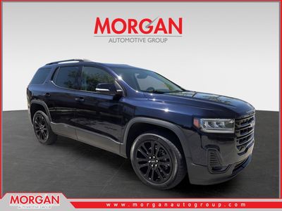 2022 GMC Acadia SLT in Blue — front three-quarter view