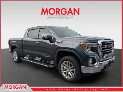 2019 GMC Sierra 1500 SLT in Blue — front three-quarter view