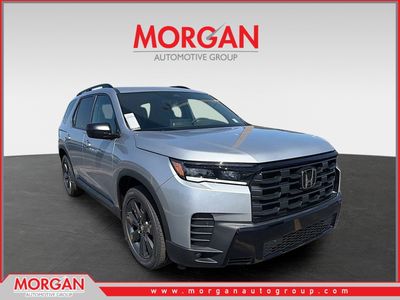2026 Honda Pilot Sport in Solar Silver Metallic — front three-quarter view