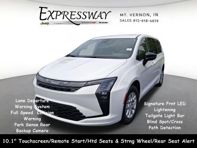 2027 Chrysler Pacifica Select in Bright White Clear-Coat Exterior Paint — front three-quarter view