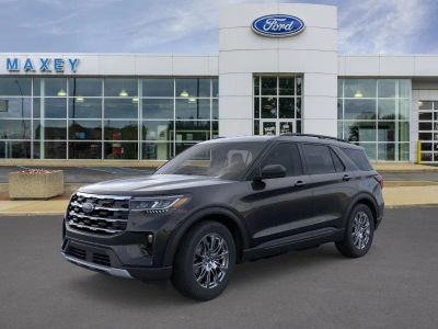 2026 Ford Explorer Active in Agate Black Metallic — front three-quarter view