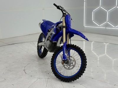 2026 Yamaha YZ250FX in TEAM YAMAHA BLUE — front three-quarter view