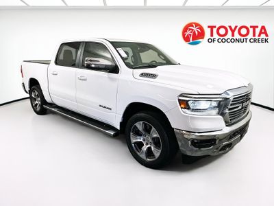 2023 Ram 1500 Laramie in Bright White Clearcoat — front three-quarter view