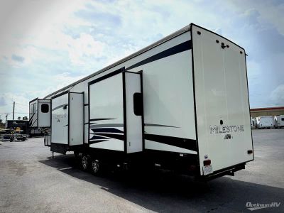 2021 Heartland Milestone — rear three-quarter view