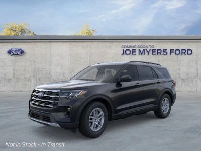 2026 Ford Explorer in Agate Black — front three-quarter view