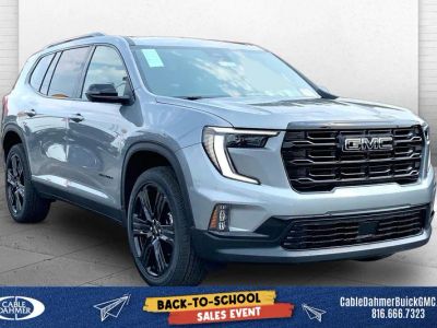 2026 GMC Acadia Elevation in Sterling Metallic — front three-quarter view