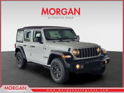 2026 Jeep Wrangler Sport in Bright White Clearcoat — front three-quarter view
