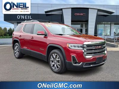 2020 GMC Acadia SLT in Red Quartz Tintcoat — front three-quarter view