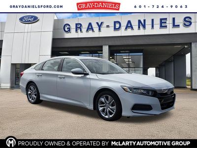 2019 Honda Accord LX in Platinum White Pearl — front three-quarter view