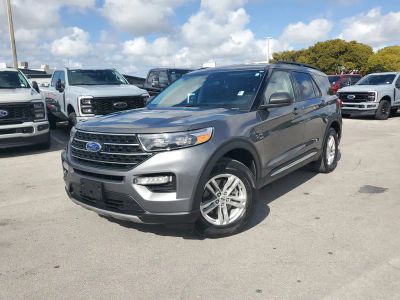 2023 Ford Explorer XLT 4WD in Carbonized Gray Metallic — front three-quarter view