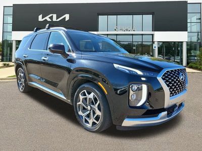2021 Hyundai Palisade Calligraphy in Becketts Black — front three-quarter view