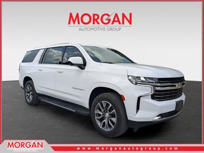 2022 Chevrolet Suburban LT in White — front three-quarter view