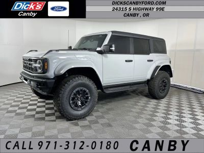 2026 Ford Bronco Raptor in Avalanche Gray — front three-quarter view
