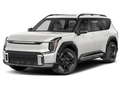 2026 Kia EV9 GT-Line in White — front three-quarter view