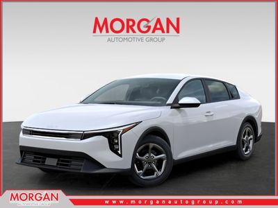 2026 Kia K4 LXS in White — front three-quarter view