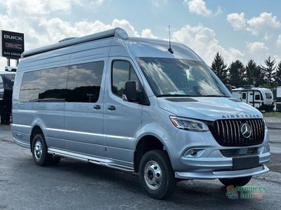2026 Airstream Interstate in HITECH SILVER — front three-quarter view