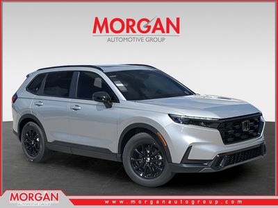 2026 Honda CR-V Hybrid Sport in Solar Silver Metallic — front three-quarter view