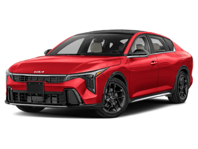 2026 Kia K4 GT-Line Turbo in Red — front three-quarter view