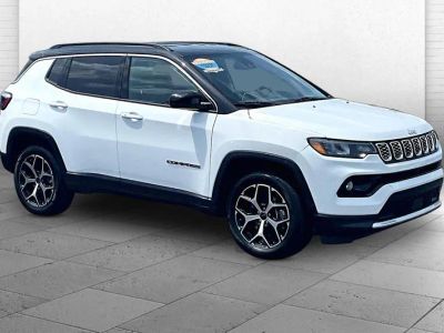 2025 Jeep Compass Limited in Bright White Clea — front three-quarter view