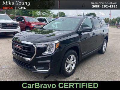 2024 GMC Terrain SLE in Ebony Twilight Metallic — front three-quarter view