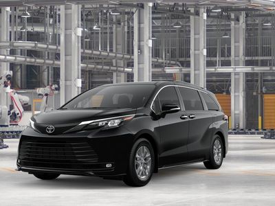 2026 Toyota Sienna XLE in Midnight Black Metallic — front three-quarter view