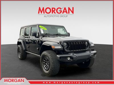 2025 Jeep Wrangler Willys in Black — front three-quarter view