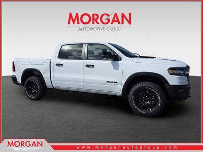 2026 Ram 1500 Rebel in White — front three-quarter view