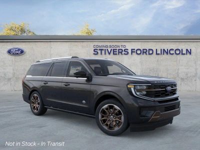 2026 Ford Expedition MAX King Ranch in Agate Black Metallic — front three-quarter view