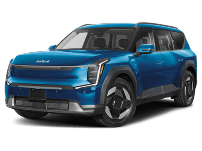 2026 Kia EV9 Wind in Blue — front three-quarter view