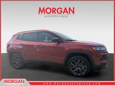 2026 Jeep Compass Latitude in Red — front three-quarter view