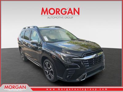 2023 Subaru Ascent Touring in Crystal Black Silica — front three-quarter view