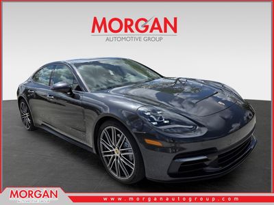 2018 Porsche Panamera Base in Gray — front three-quarter view