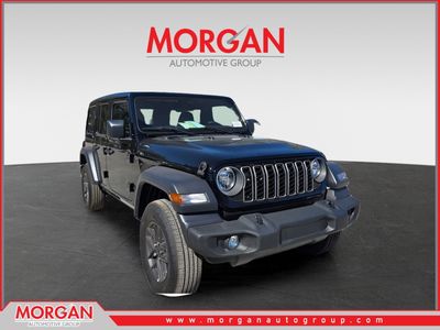 2025 Jeep Wrangler Sport S in Black Clearcoat — front three-quarter view