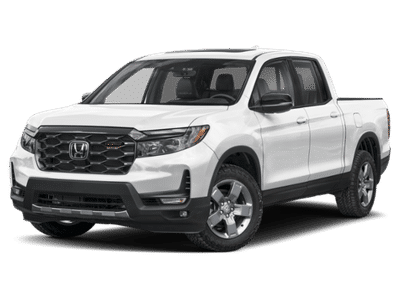 2025 Honda Ridgeline TrailSport+ in Platinum White — front three-quarter view