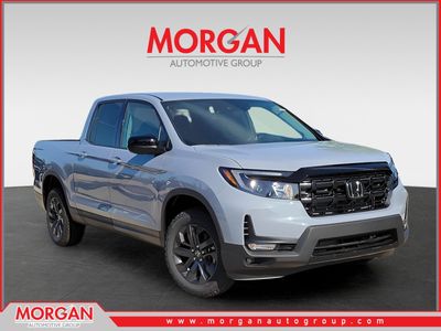 2026 Honda Ridgeline Sport in Sonic Gray Pearl — front three-quarter view