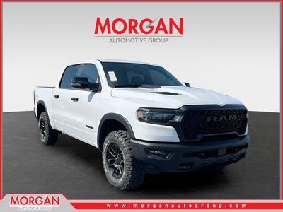 2026 Ram 1500 Rebel in White — front three-quarter view