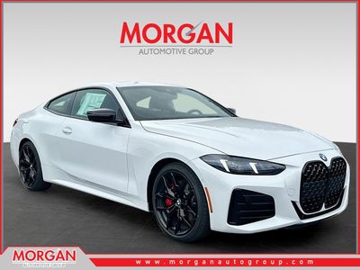 2026 BMW 4 Series 430i in White — front three-quarter view