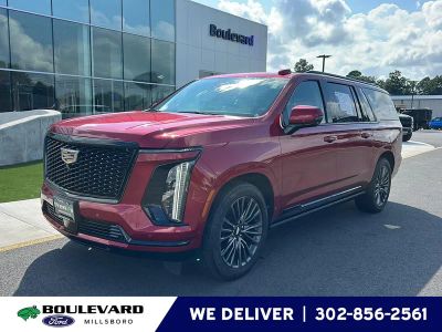 2025 Cadillac Escalade ESV 4WD Sport Platinum in Radiant Red Tintcoat — front three-quarter view