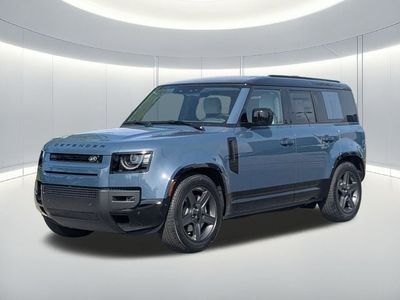 2026 Land Rover Defender 110 X-Dynamic SE in Blue — front three-quarter view