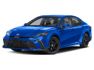 2026 Toyota Camry SE in Blue — front three-quarter view