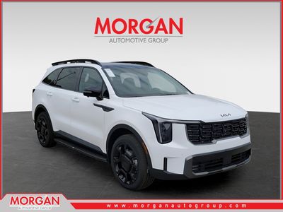 2025 Kia Sorento X-Line SX Prestige in Glacial White Pearl — front three-quarter view