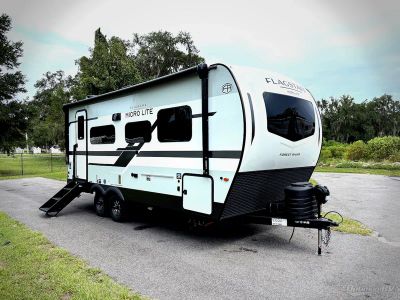 2027 Forest River Flagstaff Micro Lite — front three-quarter view