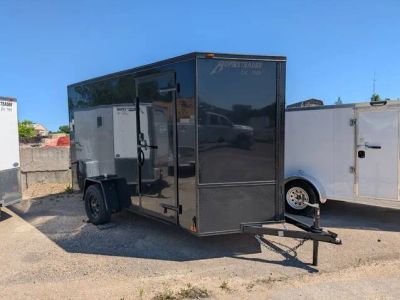 2027 Homesteader 6x12 SA, Blackout Edition, 6.5' Interior — front three-quarter view