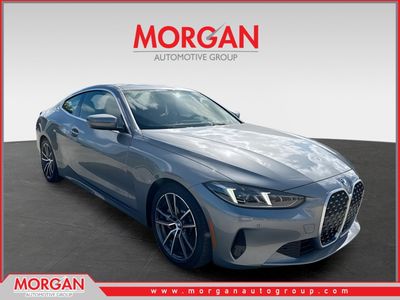 2025 BMW 4 Series 430i in Gray Metallic — front three-quarter view