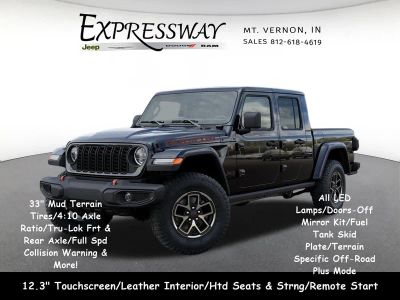 2026 Jeep Gladiator Rubicon in Black Clear-Coat Exterior Paint — front three-quarter view
