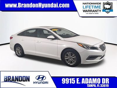 2016 Hyundai Sonata SE in White — front three-quarter view