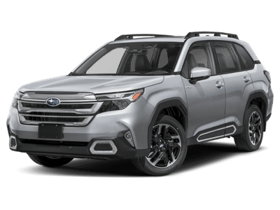 2026 Subaru Forester Limited Hybrid in Ice Silver Metallic — front three-quarter view